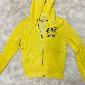 Abercrombie & Fitch Bright Yellow Zip-Up Hoodie